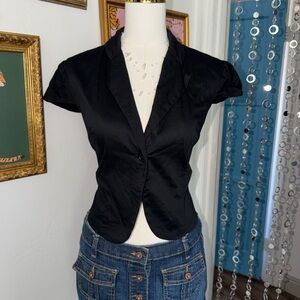 Vintage Y2K Black Short Sleeve Blazer
